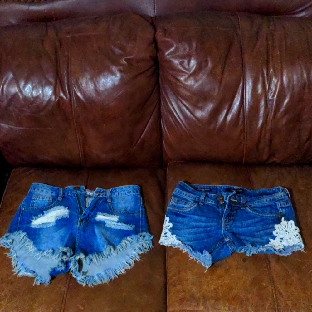 Bundle of two size 26 blue jean shorts